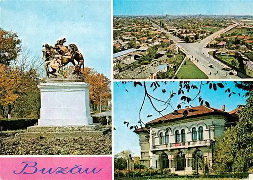 AK / Ansichtskarte  Buzau_RO Parc Monument vue partielle de la ville Ecole Spiru Haret