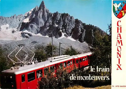 AK / Ansichtskarte  Chamonix_74_Haute-Savoie Le train de montenvers et le Dru