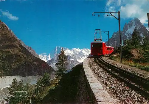 AK / Ansichtskarte  Chamonix_74_Haute-Savoie Le train de montenvers et les Grandes Jorasses