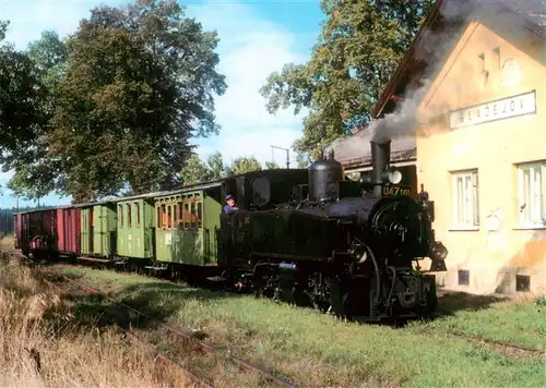 AK / Ansichtskarte  Blazejov_Jindrichuv_Hradec_Neuhaus_Boehmen_CZ Bahnhof Schmalspurbahn Jindrichuv Hradec Dampflokomotive