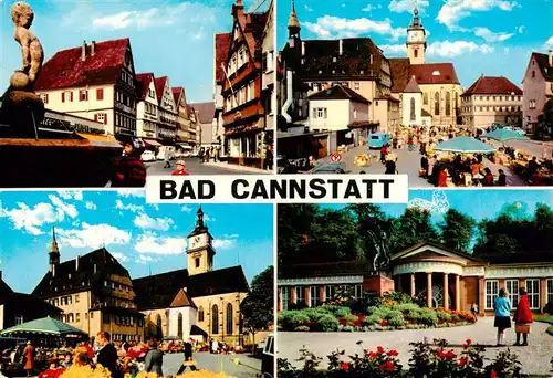 AK / Ansichtskarte 73945477 Bad_Cannstatt Motive Stadtzentrum Altstadt Marktplatz Kirche Park