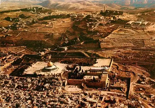 AK / Ansichtskarte  Jerusalem__Yerushalayim_Israel Old City Western Wall Temple Mount Mount of Olives aerial view