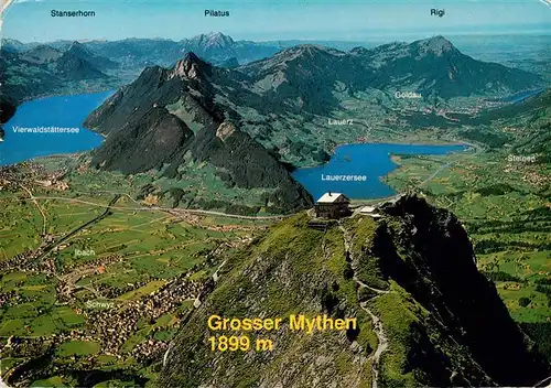 AK / Ansichtskarte  Grosser_Mythen_1899m_SZ Mythen-Kulm Leuerzersee Vierwaldstaettersee Alpenpanorama