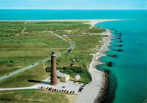 AK / Ansichtskarte 73945673 Skagen_DK Lighthouse and Grenen aerial view