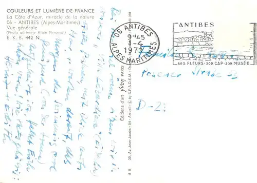 AK / Ansichtskarte  Antibes_06_Alpes_Maritimes Vue générale aérienne Port Côte d'Azur