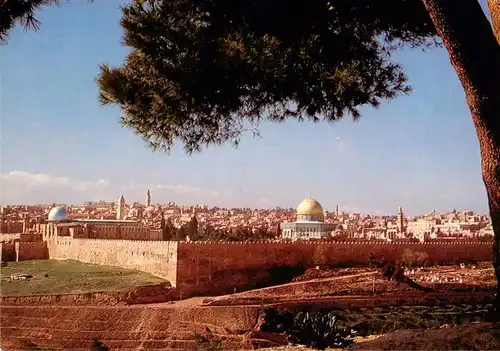 AK / Ansichtskarte  Jerusalem__Yerushalayim_Israel Temple Area Eastern Wall Seen from Mt of Olives