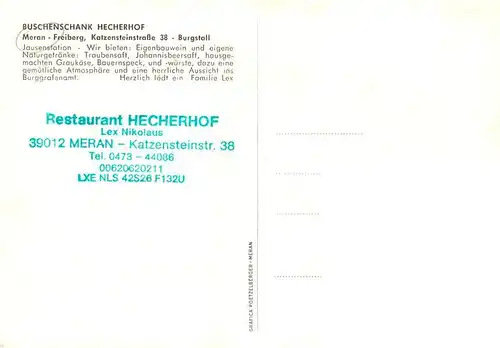 AK / Ansichtskarte 73945740 Meran_Merano_IT Burschenschank Hecherhof