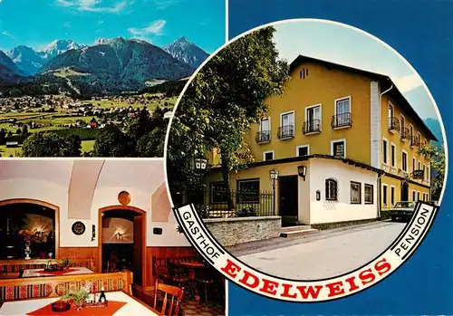 AK / Ansichtskarte  Koetschach-Mauthen_Kaernten_AT Gasthof Edelweiss Pension Gaststube Panorama