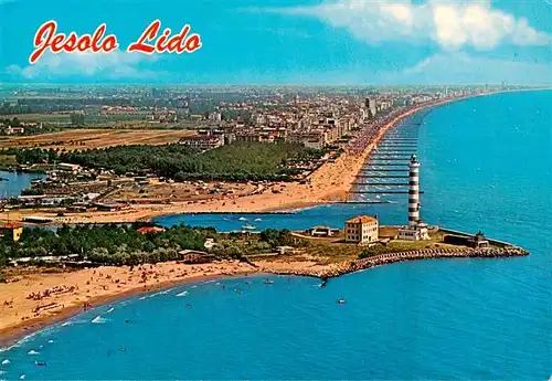 AK / Ansichtskarte 73945853 Jesolo_Lido_IT Kuestenpanorama Strand Leuchtturm