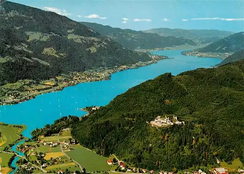 AK / Ansichtskarte 73945857 Ossiach_Ossiachersee_Kaernten_AT Panorama mit Burgruine Landskron