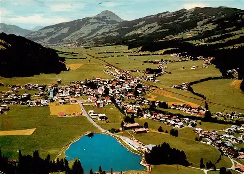 AK / Ansichtskarte  Kirchberg_Tirol_AT Panorama Badesee Blick gegen Hohe Salve Kitzbueheler Alpen