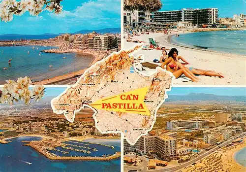 AK / Ansichtskarte  Can_Pastilla_Palma_de_Mallorca_ES Kuestenpanorama Strand Hotels Hafen Luftaufnahme