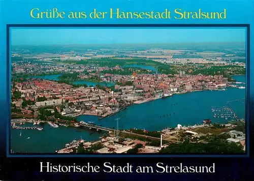 AK / Ansichtskarte 73945883 Stralsund Panorama historische Stadt am Strelasund