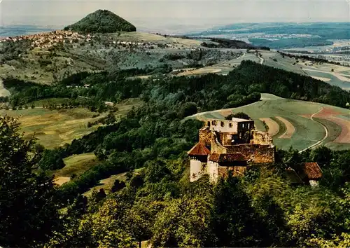 AK / Ansichtskarte  Rechberg_Ruine_Schwaebisch_Gmuend Ruine Rechberg mit Blick zum Hohenstaufen