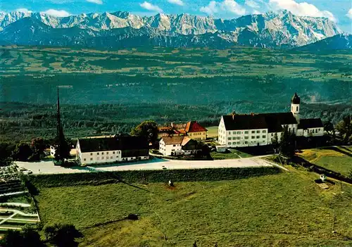 AK / Ansichtskarte 73945902 Hohenpeissenberg Panorama Blick auf das Ammergebirge mit Zugspitze Wettersteingebirge