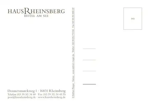 AK / Ansichtskarte  Rheinsberg_Brandenburg Haus Rheinsberg Hotel am See