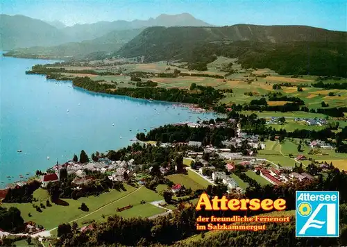 AK / Ansichtskarte  Attersee Panorama Ferienort im Salzkammergut mit Schafberg