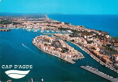 AK / Ansichtskarte  Cap-d_Agde L'avant port Ile des pêcheurs vue aérienne