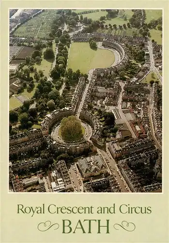 AK / Ansichtskarte  Bath__UK Aerial view of the Royal Crescent and Circus