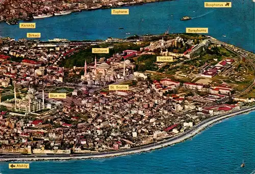 AK / Ansichtskarte 73946056 Istanbul_Constantinopel_TK Blaue Moschee Hagia Sophia Topkapi