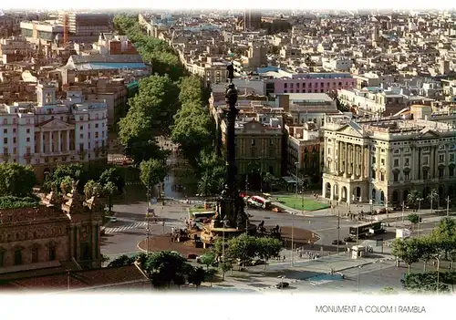 AK / Ansichtskarte  Barcelona_Cataluna_ES Vista de Colón y Rambla