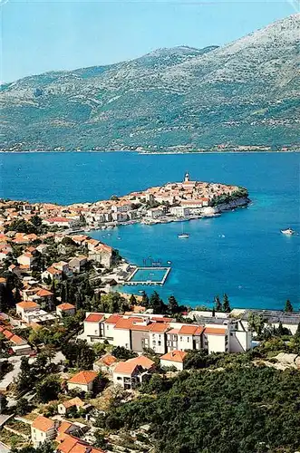 AK / Ansichtskarte  Korcula_Curzola_Croatia Panorama Hafen Kueste