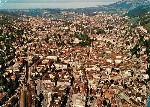 AK / Ansichtskarte  St_Gallen_SG Stadtpanorama mit Blick zum Bodensee