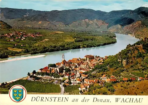 AK / Ansichtskarte  Duernstein_Wachau_AT Panorama Pfarrkirche Maria Himmelfahrt Barock Ruine Duernstein