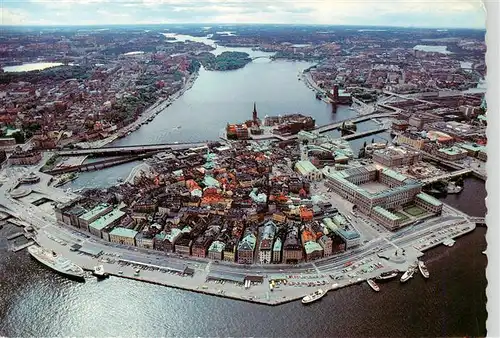 AK / Ansichtskarte 73946075 Stockholm__Sweden Aerial view with Old Town in the centre