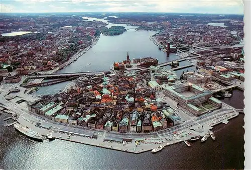 AK / Ansichtskarte  Stockholm__Sweden Aerial view with Old Town in the centre