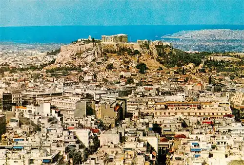 AK / Ansichtskarte  Athen_Athenes_Greece Stadtpanorama mit Blick zur Akropolis