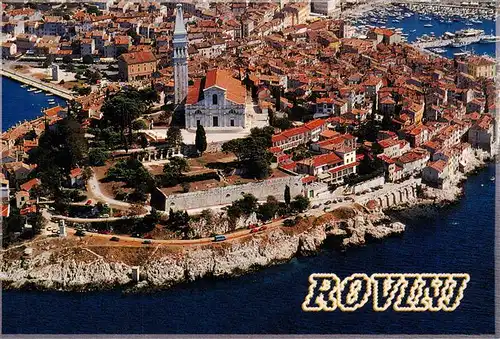 AK / Ansichtskarte 73946109 Rovinj_Rovigno_Istrien_Croatia Altstadt Kirche Hafen