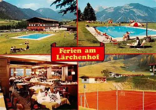 AK / Ansichtskarte  Erpfendorf_Tirol_AT Gasthof Laerchenhof Schwimmbad Gastraum Tennisplatz