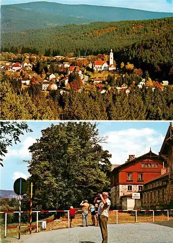 AK / Ansichtskarte  Bayrisch_Eisenstein Panorama Kirche Grenze