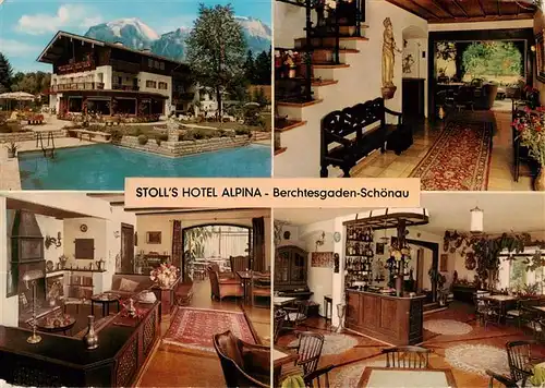 AK / Ansichtskarte  Schoenau_Berchtesgaden Stolls Hotel Alpina Schwimmbad Gastraeume