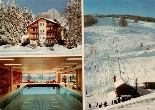 AK / Ansichtskarte  Wieden__Schwarzwald_BW Berghotel Wiedener Eck Hallenbad Skilift