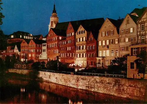 AK / Ansichtskarte  Tuebingen Eberhard Karls Universitaet Neckarfront und Stiftskirche