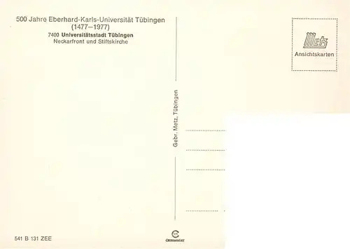 AK / Ansichtskarte  Tuebingen Eberhard Karls Universitaet Neckarfront und Stiftskirche