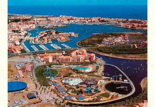 AK / Ansichtskarte  Le_Cap_d-Agde-sur-Mer_34_ Vue aerienne Au premier plan l'Aqualand