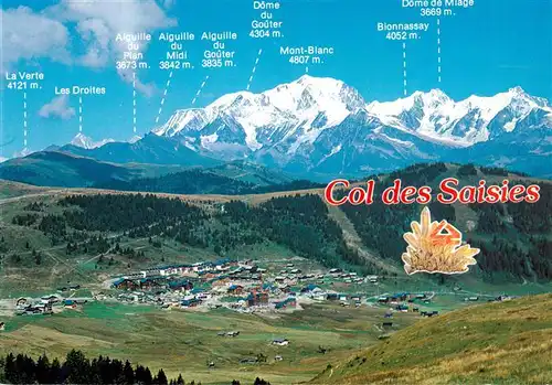 AK / Ansichtskarte  Col-des-Saisies_73_Savoie Vue aerienne Station du  Beaufortin Panorama sur la chaine du Mont Blanc