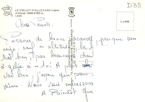 AK / Ansichtskarte  Le_Collet_d_Allevard_les_Bains_38_Isere Vue aerienne