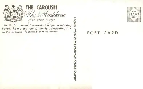AK / Ansichtskarte 73946483 New_Orleans_Louisiana_USA The Monteleone Hotel Carousel Lounge