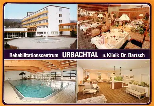 AK / Ansichtskarte 73946490 Neukirchen_Knuellgebirge Rehabilitationscentrum Urbachtal und Klinik Dr. Bartsch Restaurant Hallenbad