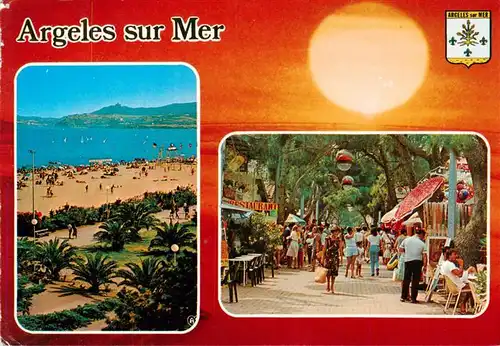 AK / Ansichtskarte  Argeles-sur-Mer_66_Pyrenees-Orientales Strandpartie Fussgaengerzone