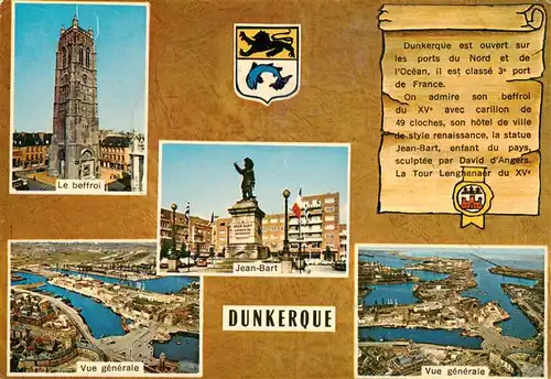 AK / Ansichtskarte  Dunkerque_Duenkirchen_59_Nord Le beffroi Jean Bart Vue generale aerienne