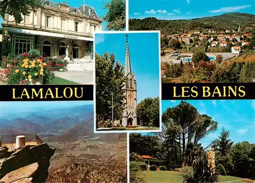 AK / Ansichtskarte  Lamalou-les-Bains Le Casino Vue generale lEglise Table dorientation Jardin de l'Usclade