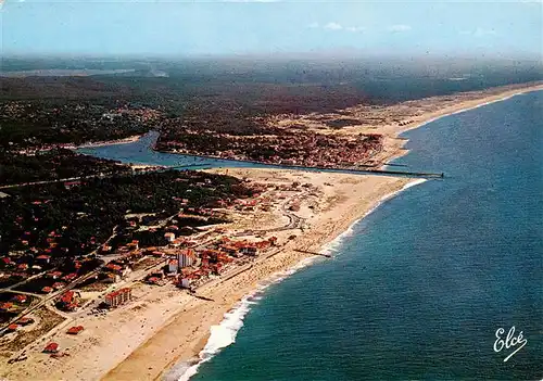 AK / Ansichtskarte  Hossegor_Soorts-Hossegor_40_Landes Vue generale aerienne de la Grande Plage Capbreton avec son Estacade