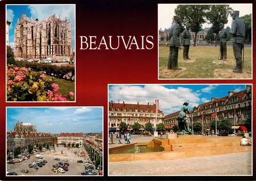 AK / Ansichtskarte  Beauvais__60_Oise Cathedrale Saint Pierre Statue Jeanne Hachette Place Jeanne Hachette