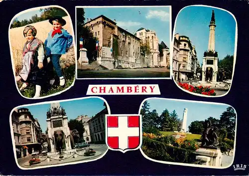 AK / Ansichtskarte  Chambery_73_Savoie Jeunesse savoyarde Chateau des Ducs de Savoie Fontaine des Elephants Les 4-100-Q Le pont des Amours