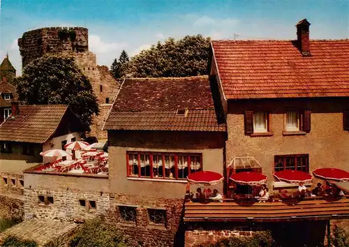 AK / Ansichtskarte  Dilsberg_Neckar_Neckargemuend Gasthaus zum deutschen Kaiser im Burghof Burgruine